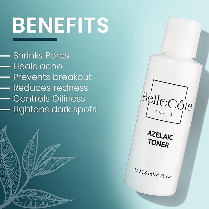 Skin Care Acne Treatment Toner - 10% Azelaic Acid, 2% Salicylic Acid, Tea Tree Oil Clean and Clear Acne Serum, Rosacea Treatment for Face, Reduces Blackhead | 4oz-BrightBean Baby