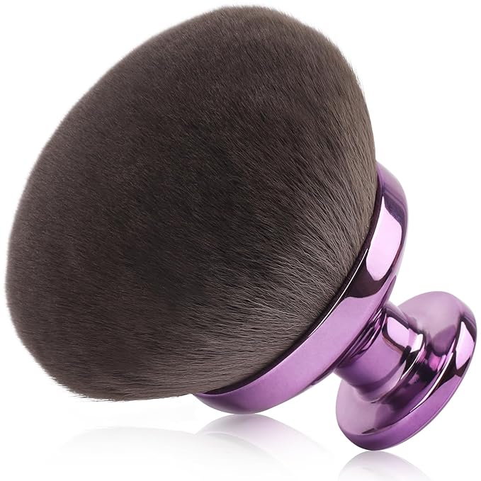 90MM Extra Large Self Tanner Kabuki Makeup Brush – Ultra Soft Dense Vegan Bristles for Body Makeup, Bronzer & Foundation–Applies Tanning Mousse, Lotion & Self Tanner,Wet & Dry (Purple)-BrightBean Baby
