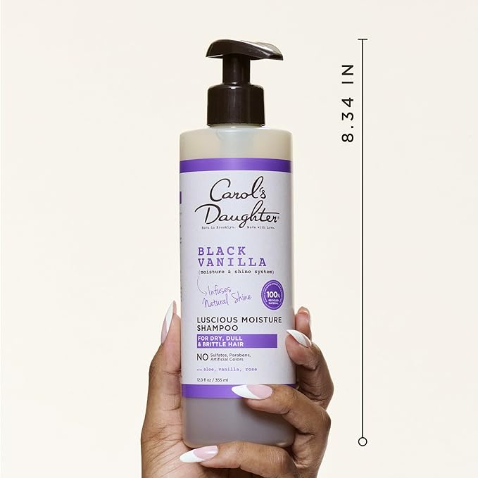 Carol's Daughter Black Vanilla Moisture Sulfate Free Shampoo for Curly, Wavy or Natural Hair, Moisturizing Hair Care for Dry, Damaged Hair, 12 Fl Oz-BrightBean Baby