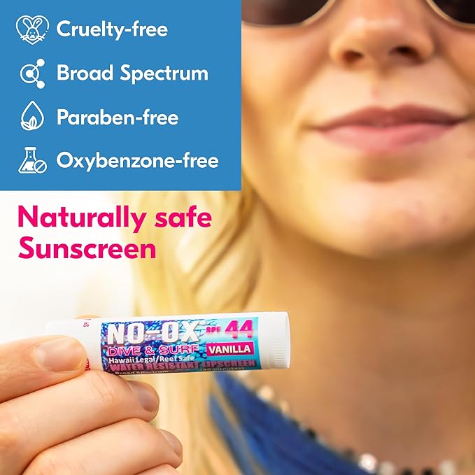 Moisturizing SPF 44 Lip Balm - Spf Lip Balm with Vitamin E | Broad Spectrum | Moisturizing | Vegan | Water Resistant Vanilla Flavor | 0.15 oz | 3 Pack-BrightBean Baby