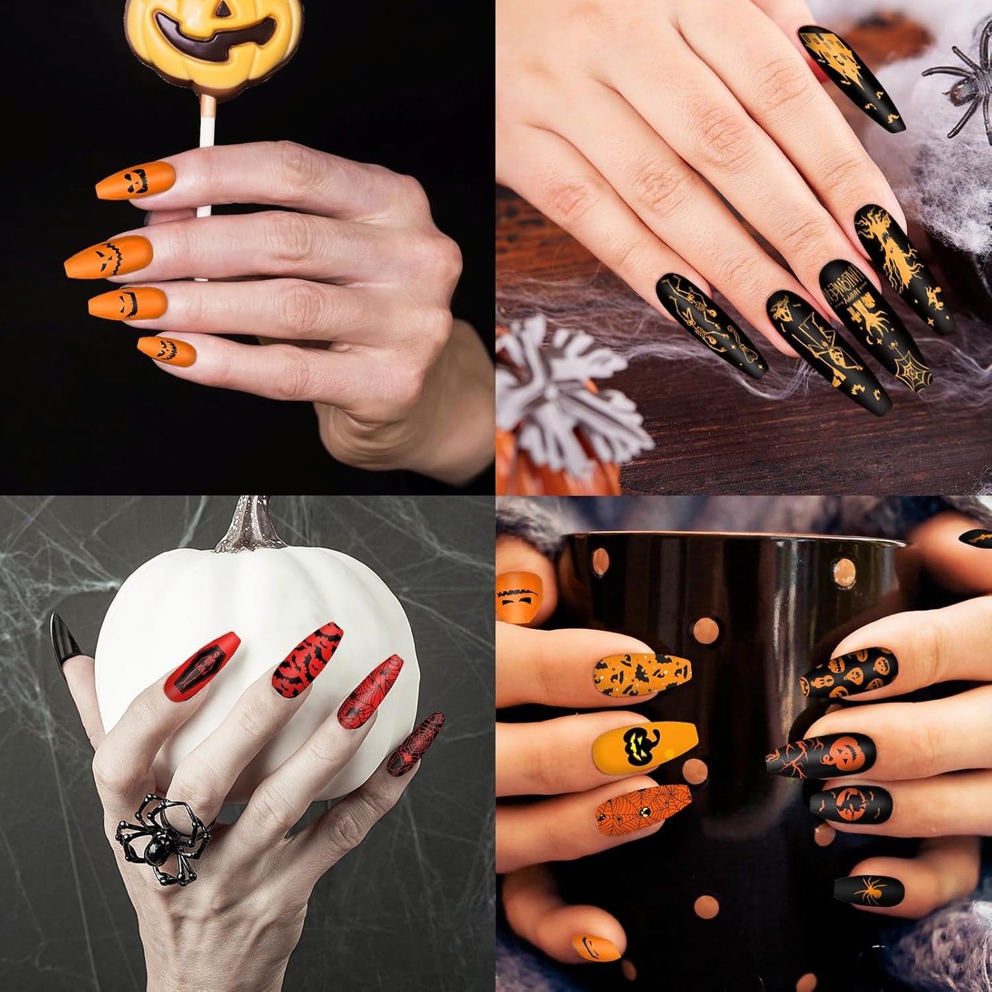 2Pcs Halloween Nail Art Stamping Plate Kit Skull Bat Witch Pumpkin Design Nail Art Plate for Holiday DIY Print Manicure Salon-BrightBean Baby