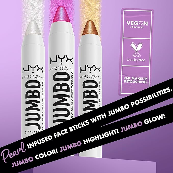 NYX PROFESSIONAL MAKEUP, Jumbo Multi-Use Face Highlighter Stick - Blueberry Muffin-BrightBean Baby