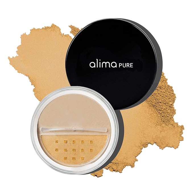 Alima Pure Matte Foundation Loose Mineral Powder Foundation Makeup, Loose Powder Makeup Oil Free Talc Free Powder, Natural Makeup Mineral Foundation Full Coverage Natural Foundation Powder .15 oz/4.5g-BrightBean Baby
