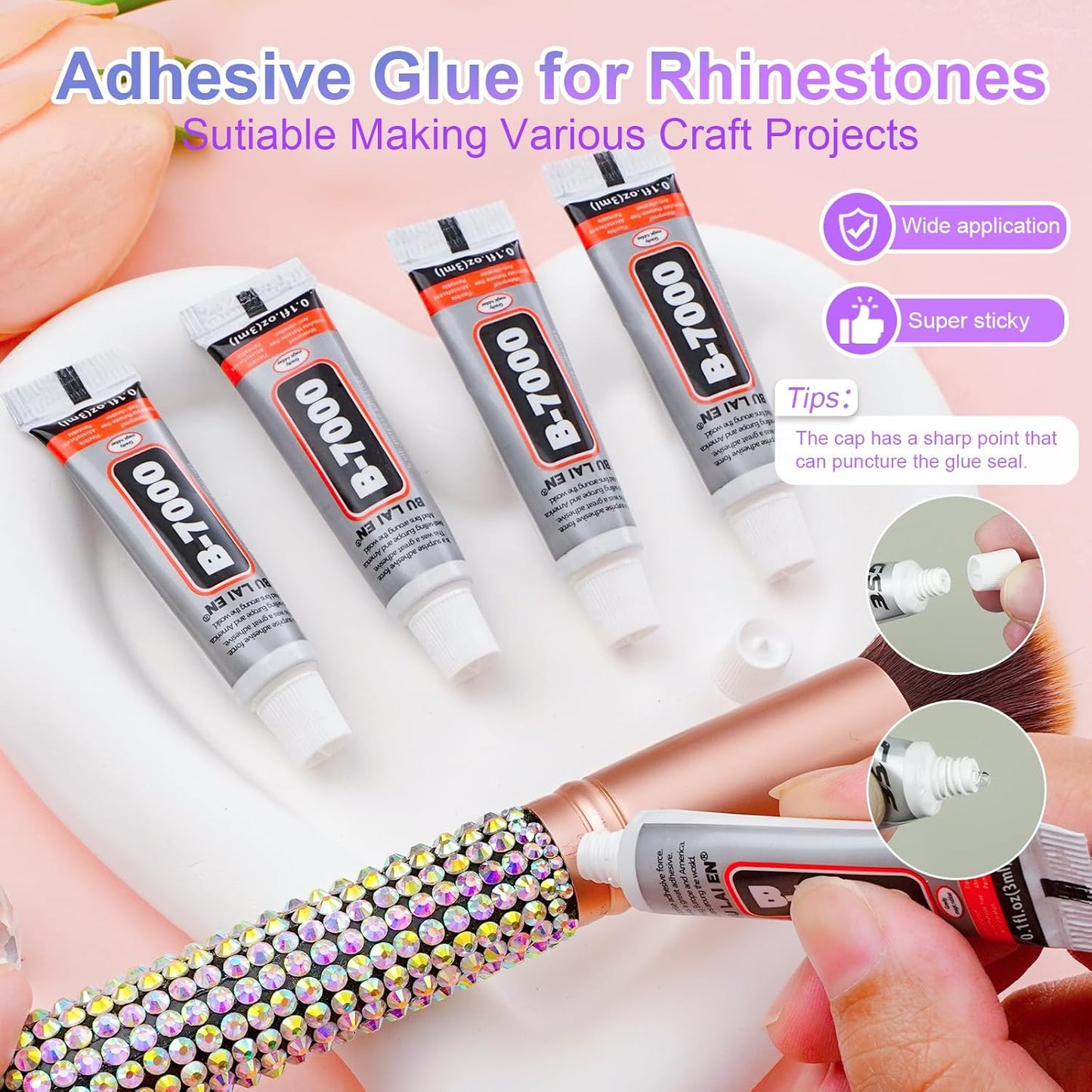 18000Pcs Resin Jelly Rhinestones for Bedazzling, Multicolor 3mm Flatback Rainbow Gems, Bedazzling Crystal with 4Pcs 2.5g Jewelry Glue, Rhinestone Picker for DIY Crafting Clothes Shoes Nail Art-BrightBean Baby