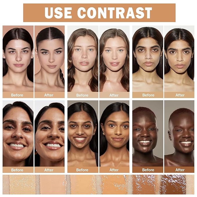 Concealer Full Coverage Foundation for Mature Skin,Oil Control Matte 2 in 1 Concealer liquid Foundation Makeup Waterproof Base De Maquillaje Alta Cobertura-03 Warm Ivory-BrightBean Baby