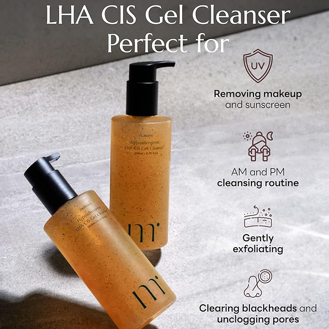 LHA CIS Gel Cleanser - Low pH Korean Facial Wash Skincare for Pore Shrinking, Face Moisturizing, Makeup, Whitehead & Blackhead Remover - 6.76 fl. oz-BrightBean Baby