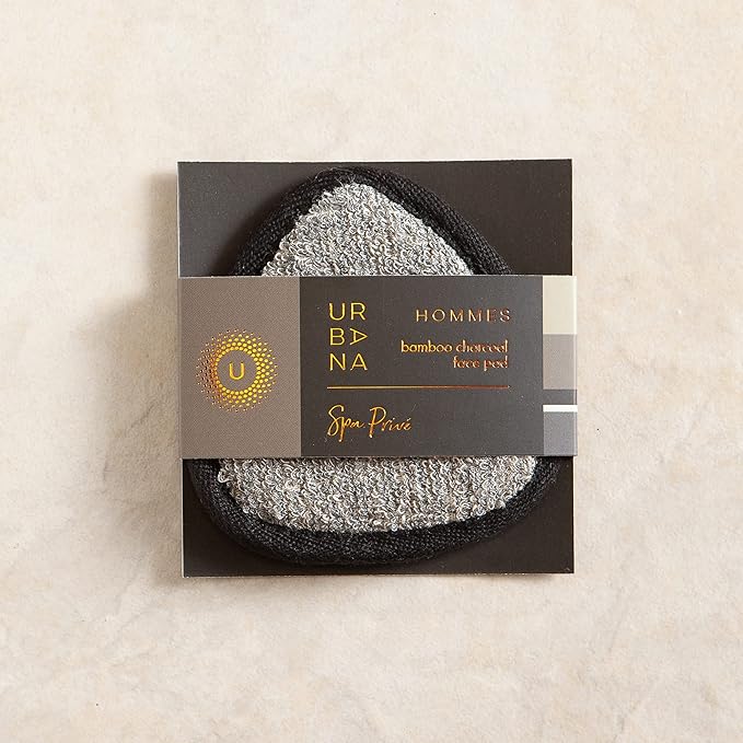 Urbana Spa Prive Men's Bamboo Charcoal Collection, Face Pad,Grey,6338-BrightBean Baby