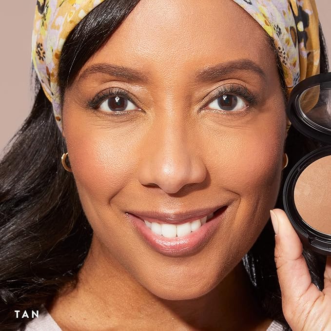 LAURA GELLER NEW YORK Baked Double Take Powder Foundation - Tan - Buildable Medium to Full Coverage - Matte Finish-BrightBean Baby