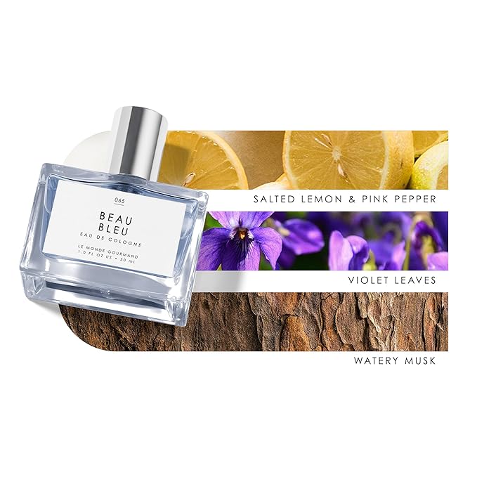 Le Monde Gourmand Beau Bleu Eau de Cologne - 1 fl oz (30 ml) - Unisex, Woody, Citrus, Musky Perfume Notes-BrightBean Baby