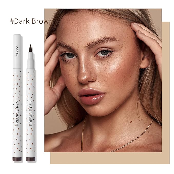 Freckle Pen 2 Colors Waterproof Long Lasting Quick Dry Small Spot Natural Like Face Freckle Makeup Pen, Dark Brown and Light Brown, Upgrade Design-BrightBean Baby