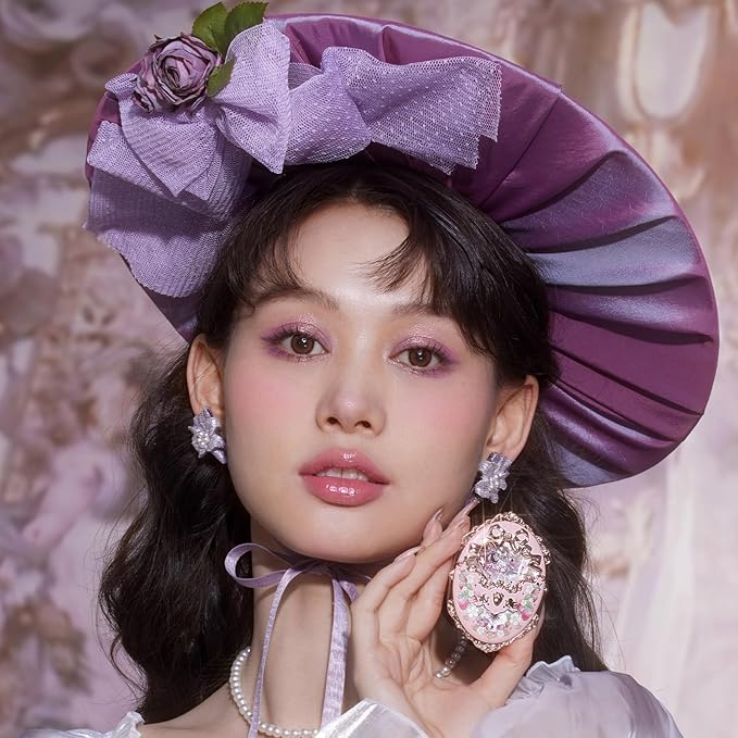 Flower Knows Strawberry Rococo Embossed Blush;Pink Matte Finish;Buildable & Blendable Powder Blush for cheeks,Natural Flush for All Skin Tones(G01 Romantic Blossom,4.6g)