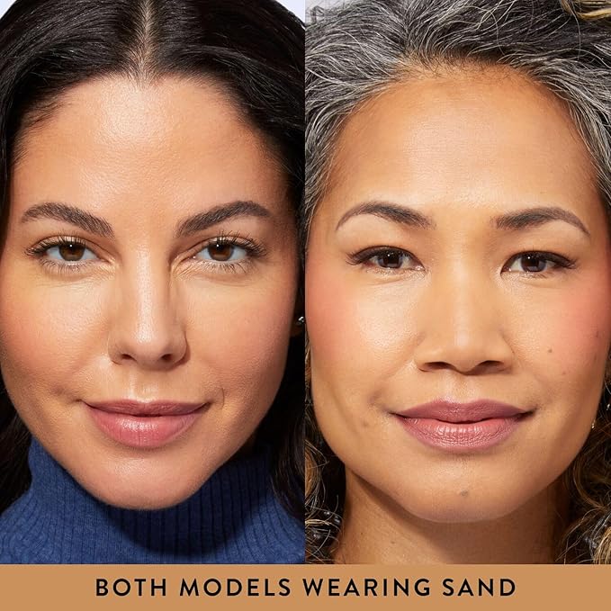 LAURA GELLER NEW YORK Laura's Must-Haves Kit 3pc: Baked Balance-n-Brighten Powder Foundation, Sand + Spackle Skin Perfecting Makeup Primer, Hydrate + Airbrush Round Kabuki Brush-BrightBean Baby