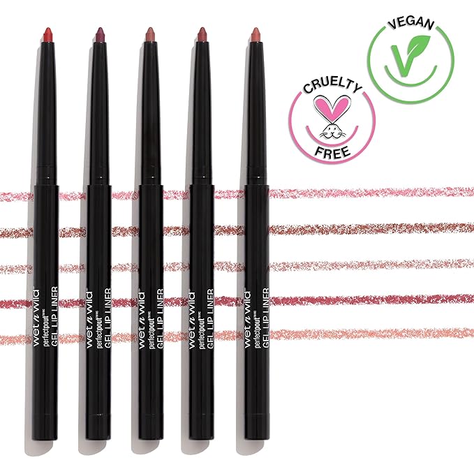 wet n wild Perfect Pout Matte Retractable Gel Lip Liner Pencil, Rich Creamy Long Lasting Color, Well-Defined and Flawless Application, Vegan & Cruelty-Free - Gone Burgundy-BrightBean Baby
