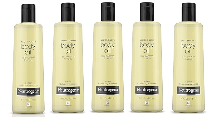 Neutrogena Body Oil Light Sesame Formula, Dry Skin Moisturizer & Hydrating Body Massage Oil, for Radiant & Healthy Looking Glow, Nourishing Bath Oil for Sheer Moisture, 8.5 fl. oz-BrightBean Baby