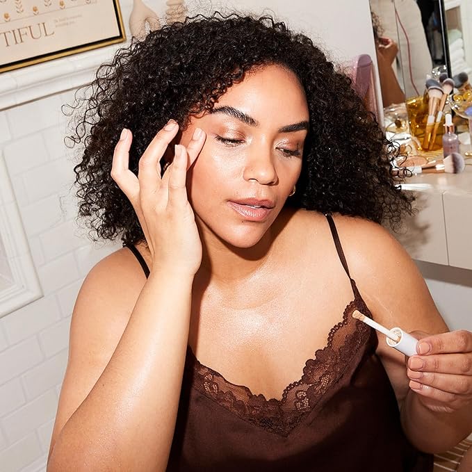FLOWER BEAUTY By Drew Barrymore Get Real Serum Concealer - Brightens Skin + Blurs Blemishes - Hydrating Serum- Light-BrightBean Baby