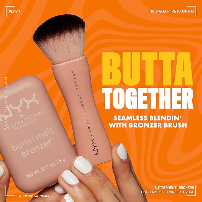 NYX PROFESSIONAL MAKEUP Matte Buttermelt Bronzer, Longwear Face Makeup with Up to 12 Hours of Wear, Vegan Formula - Do Butta-BrightBean Baby