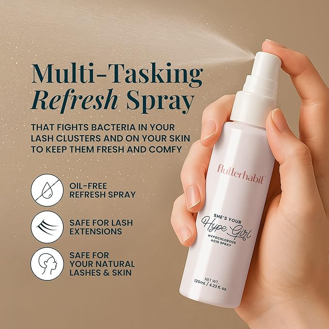 FlutterHabit Hypochlorous Acid Spray, Face Mist for Acne Prone Skin, HOCl Formula to Soothe Irritation, Refresh Complexion, Repair Damage, Balance Oil, Calm Redness, Restore Clarity (125mL)-BrightBean Baby