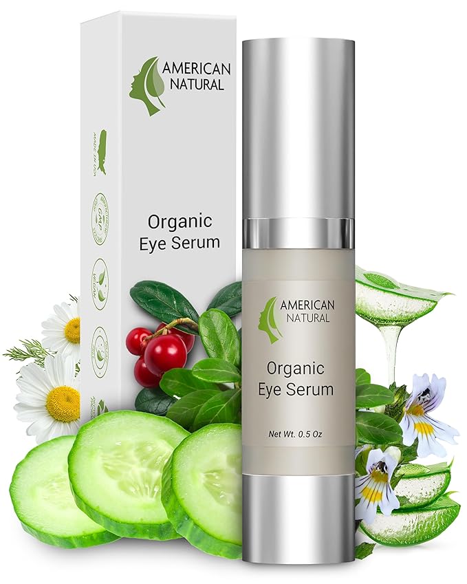 Blend Organic Eye Serum For Bags Under Eyes - Dark Eye Circle Remover with Eyebright Extract - Under Eye Serum For Dark Circles and Puffiness - Anti Aging Eye Cream For Women (0.5Oz)-BrightBean Baby