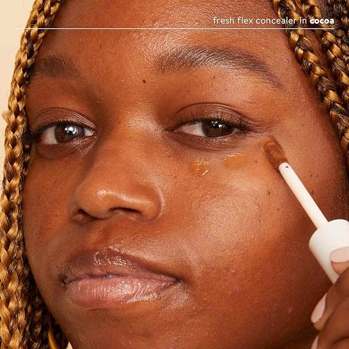 Honest Beauty Fresh Flex Concealer with Niacinamide + Vitamin E + Hyaluronic Acid | Vegan + Cruelty free | Cocoa, 0.17 fl oz-BrightBean Baby