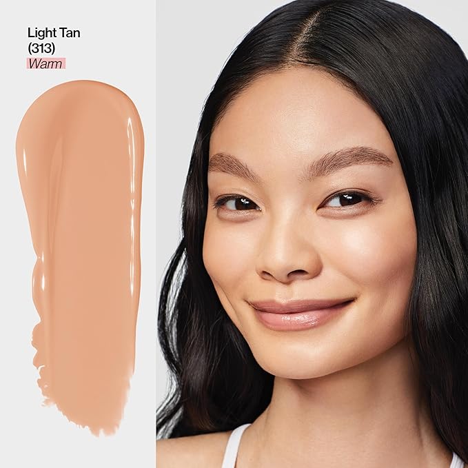 Revlon Illuminance Tinted Serum, Triple Hyaluronic Acid, Evens Out Skin Tone Over Time and Hydrates All Day, SPF 15, 313 Light Tan, 0.94 fl oz.-BrightBean Baby