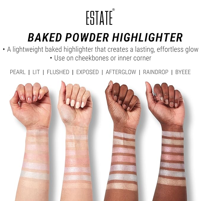 Estate Cosmetics Dew Me Baked Highlighter – Cheek, Eyes & Face Pressed Powder – 3 g (0.1 oz) (BYEEE)-BrightBean Baby