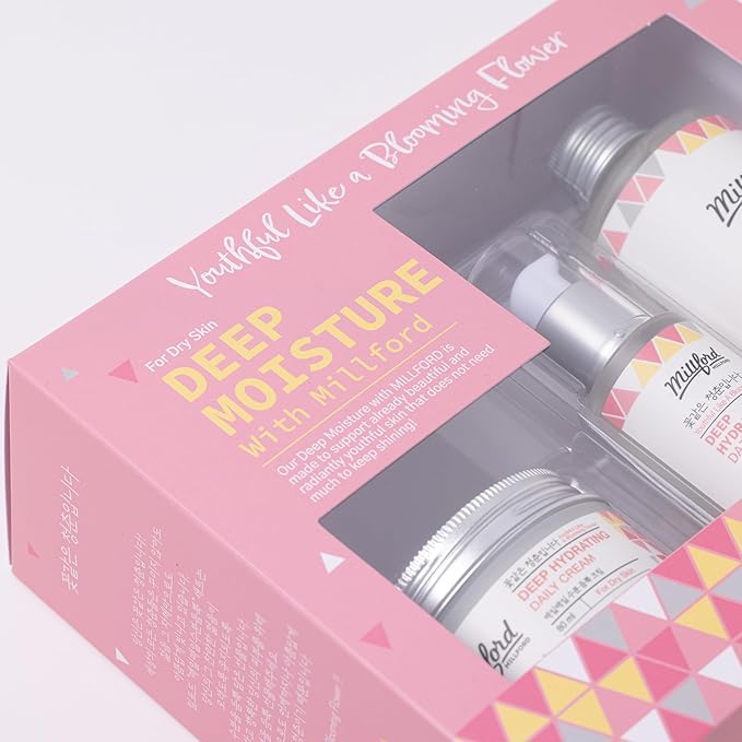 Deep Moisture Skincare Set with Panthenol and Hyaluronic Acid for Dry Skin, Moisturizing, Hydrating, Soothing, Face Moisturizing Set, Korean Skin Care, Gift Set-BrightBean Baby