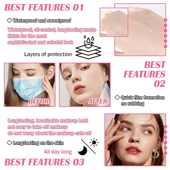 Color Changing Foundation Set,Full Coverage Foundation Liquid Foundation Makeup Gift Set,Moisturizing BB Cream for Women,Flawless Loose Setting Powder Face Primer Base Makeup Kit With Makeup Sponge-BrightBean Baby