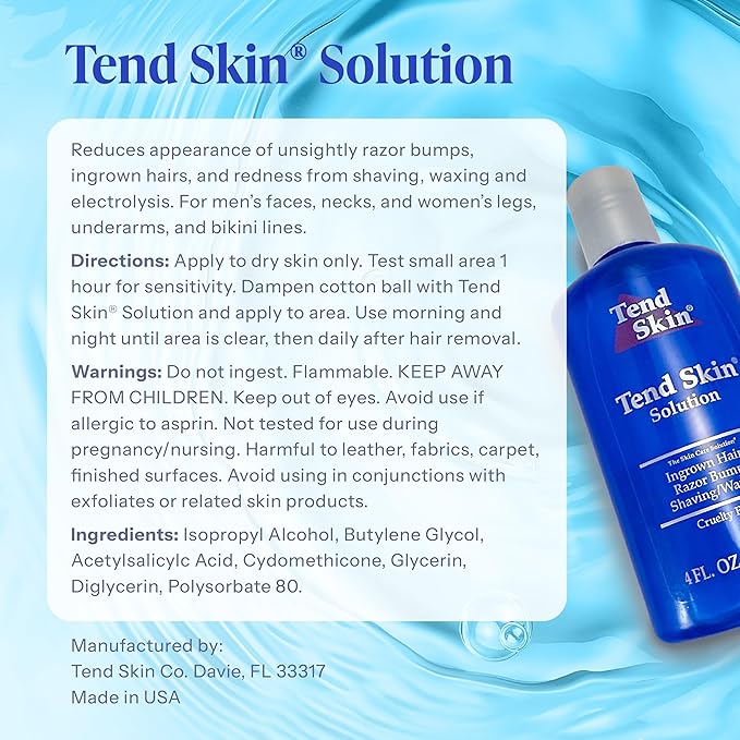 Tend Skin Razor Bump, Ingrown Hair Solution for Unsightly Razor Bumps, Ingrown Hair and Razor Burns, Post Shaving and Waxing Toner for Men and Women, Made in USA, 4 Oz-BrightBean Baby