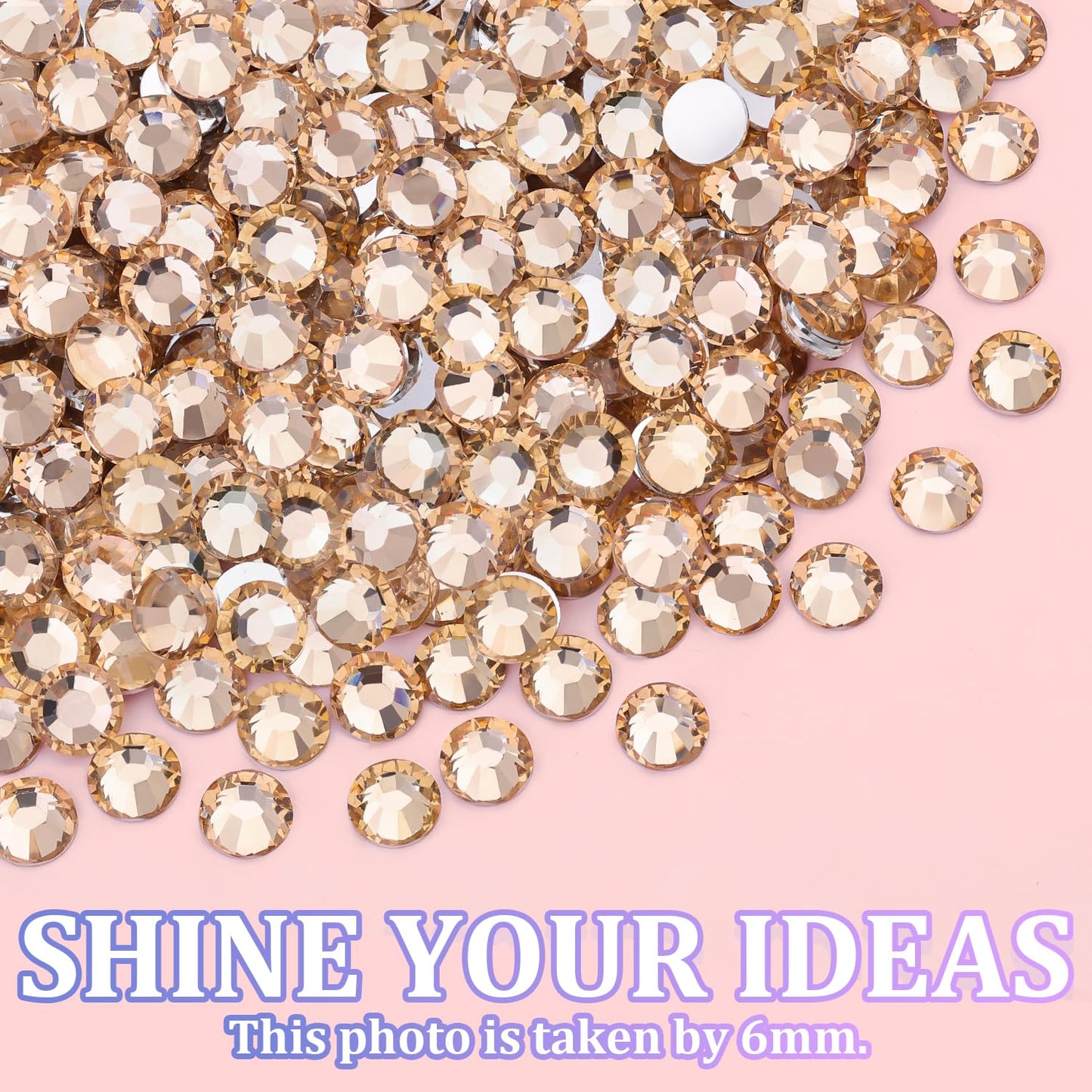 25000Pcs Resin Rhinestones with Tweezers for Crafting, Champagne 2-6mm Mixed Sizes Non Hotfix Flatback Gems, Bedazzling Crystal for DIY Craft Clothing Mugs Tumblers Shoes Fabric Decor Nail Art-BrightBean Baby