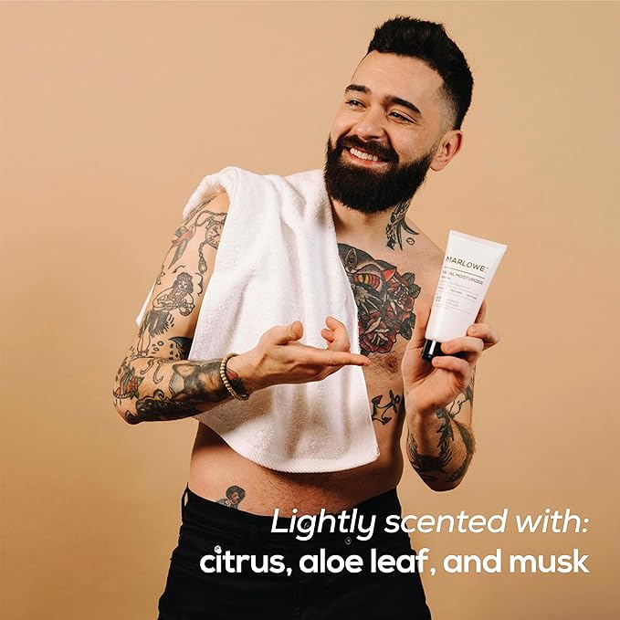 MARLOWE. No. 123 Men's Facial Moisturizer 6 oz, Lightweight Daily Face Lotion for Men, Includes Natural Extracts to Hydrate, Soothe & Restore, Light Aloe Citron Scent-BrightBean Baby