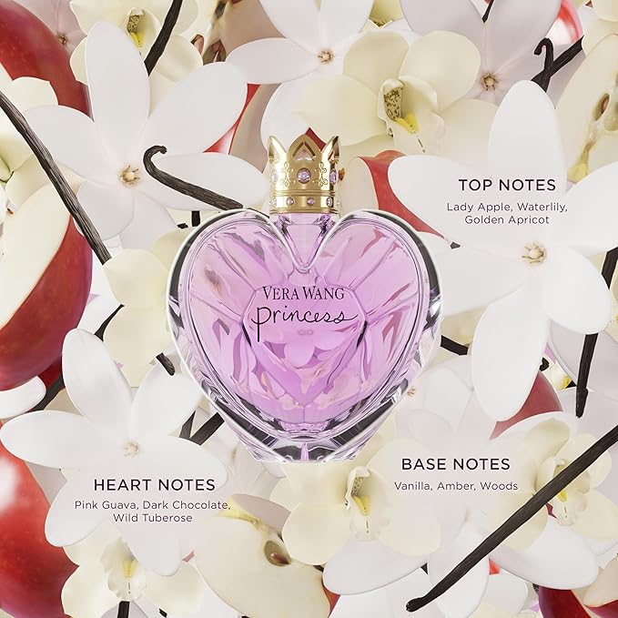 Vera Wang Princess Eau de Toilette 3.4 fl oz (Pack of 1), Notes of Apple, Quava, and Vanilla, Women's Fragrance, Long Lasting, Everyday Fragrance, Travel Size-BrightBean Baby