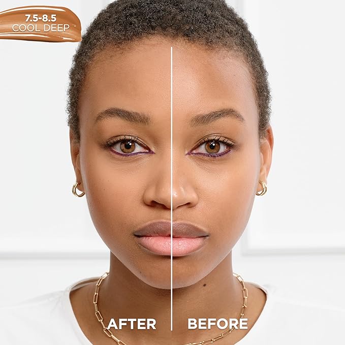 L'Oreal Paris True Match Nude Hyaluronic Tinted Serum Foundation with 1% Hyaluronic acid, Cool Deep 7.5-8.5, 1 fl. oz.-BrightBean Baby