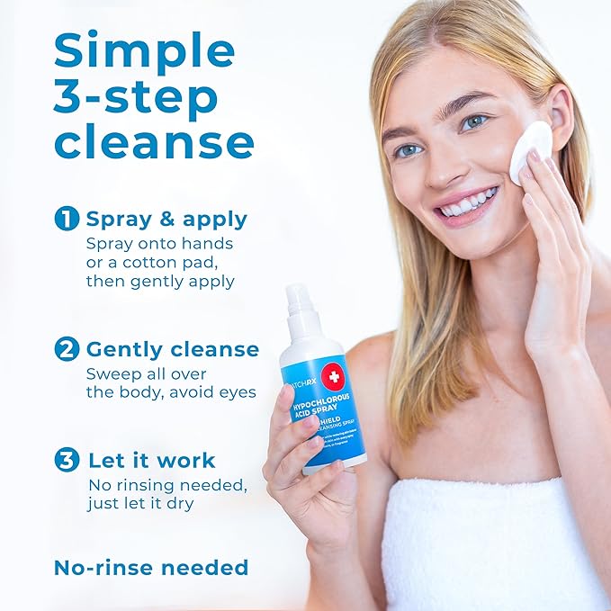 Hypochlorous Acid Spray (8oz, Reduces Acne), Targets Bacteria - HOCL Facial Cleanser Acne Spray for Face, Body, Eczema, Pimples, Breakouts & Overall Skin Recovery (Reduces Redness)-BrightBean Baby