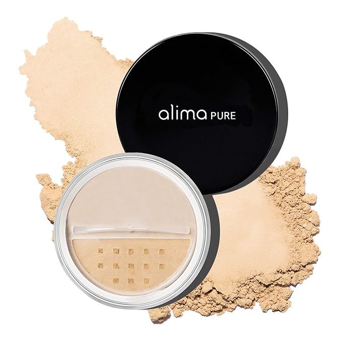 Alima Pure Matte Foundation Loose Mineral Powder Foundation Makeup, Loose Powder Makeup Oil Free Talc Free Powder, Natural Makeup Mineral Foundation Full Coverage Natural Foundation Powder .15 oz/4.5g-BrightBean Baby