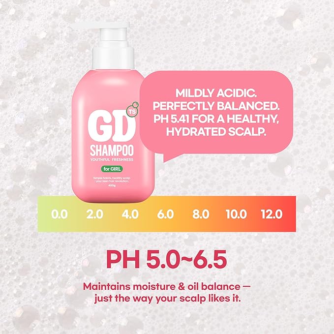 TS GD Shampoo for Girls | Korean Teen Shampoo with Upgraded Probiotics | Anti-Dandruff & Itchy Scalp Relief | Pink Peach Allergy-Free Fragrance | Sulfate-Free (13.53 fl oz, 400ml)-BrightBean Baby