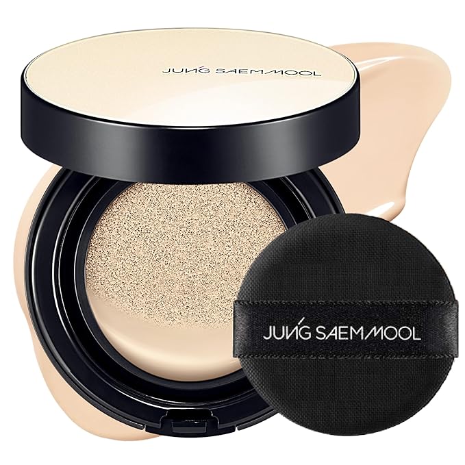 JUNG SAEM MOOL Essential Skin Nuder Cushion 17N Fair Light 0.49 Fl Oz, No Refill, Natural Radiant Finish Cushion Foundation with Buildable Coverage, Lightweight Texture, Korean Foundation Makeup-BrightBean Baby