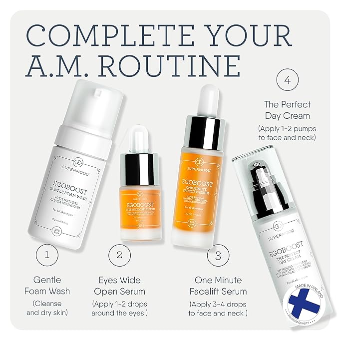 Egoboost Eye Serum - Eye Serum for Dark Circles and Puffiness, Hydrating Serum, Bright and Tight Eye Serum in Facial Skin Care Products, Mushroom Extract Eye Serum for Wrinkles-BrightBean Baby