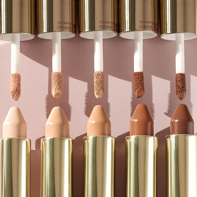 Wander Beauty Dualist Matte and Illuminating Concealer Makeup - Tan - Dual-Ended Matte Concealer Stick + Liquid Concealer - Full Coverage Concealer Brightens, Firms, & Hydrates Under Eyes - 0.28 fl oz-BrightBean Baby