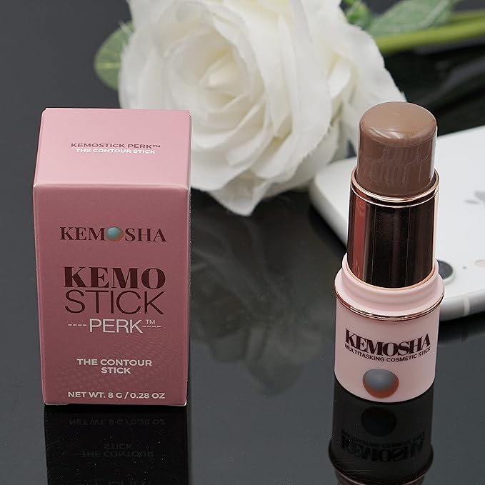 Kemostick Perk – Creamy and Luxurious Liquid Contour Stick – Vegan Cream Contour Balm for All Skin Types – Lightweight Formula with Quick Application – Sweatproof Contour Wand-BrightBean Baby