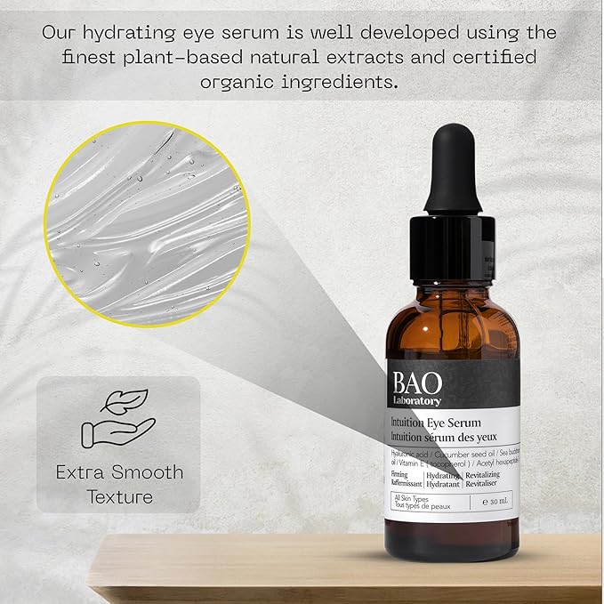 Intuition Eye Serum | Vitamin E, Cucumber Seed Oil And Hyaluronic Acid | Eye Serum for Wrinkles, Finelines and Dark Spots | Best Eye Serum For All Skin Types (30 ML)-BrightBean Baby