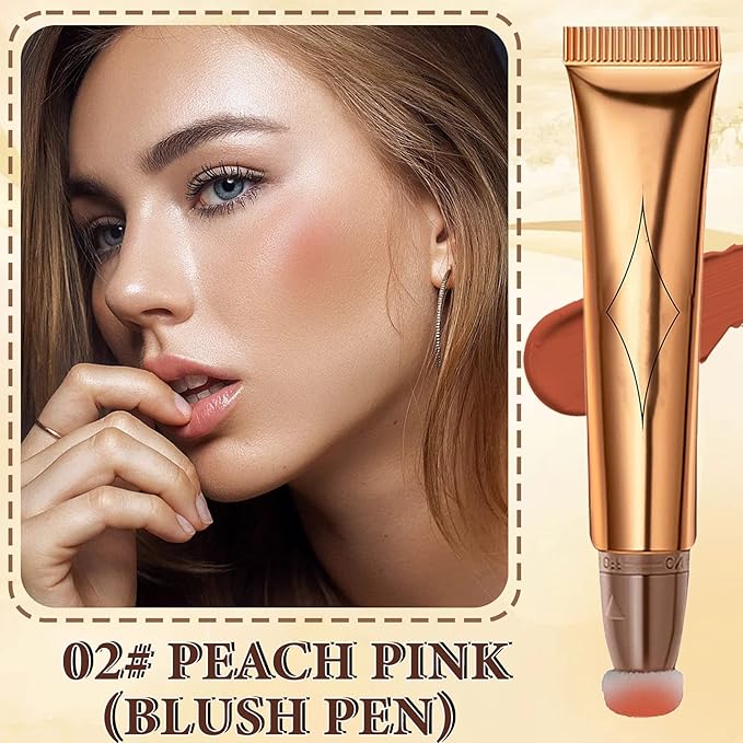 Liquid Contour Beauty Wand,Stick with Cushion Applicator,Cream Contour,Long Lasting Smoothly Moisturizng Silky Contour Stick Blush Stick-BrightBean Baby