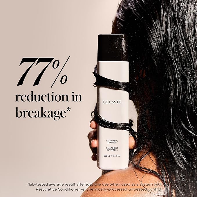 LolaVie Restorative Shampoo - 8.5 oz - Repairs Look of Damage, Protects from Breakage, Reduces Frizz for 12x Softer, Smoother Hair - Gentle, Color Safe - All Hair Types-BrightBean Baby