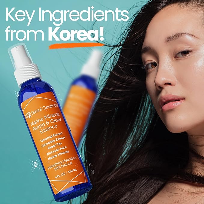 SeoulCeuticals Korean Skin Care Essence Toner - K Beauty Skincare Spray Mist For Face Contains Cucumber Extract and Marine Minerals + Organic Aloe - Get That Healthy Youthful Glow-BrightBean Baby
