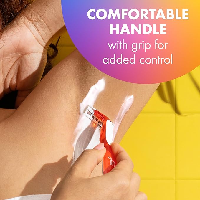 BIC Soleil Smooth Colors Women's Disposable Razors With Aloe Vera and Vitamin E Lubricating Strip for Enhanced Glide, With 3 Blades, 10 Count