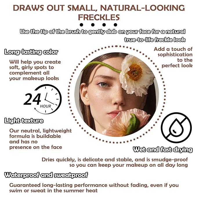 4 Colors Freckle Pen,Waterproof Freckle Makeup Pen,Lightweight Long Lasting Quick Dry Dot Spot Makeup Pen - Light Brown,Natural Coffee,Chestnut,Dark Brown-BrightBean Baby