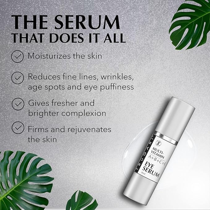 Eye Serum, Multi-Vitamin Skin Care Serum with Vitamins A, B, C and E, Rejuvenating Dark Spot Remover for Face and Under Eyes, Improves Age Spots, Fine Lines and Wrinkles, 30 ml-BrightBean Baby