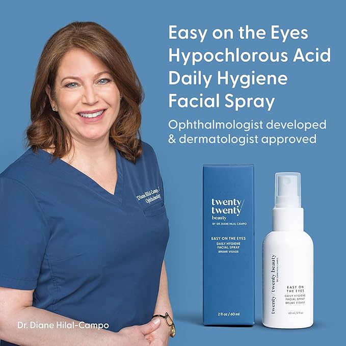twenty/twenty Easy On The Eyes – 0.02% Hypochlorous Acid Spray to Cleanse Eyelashes – Reduce Eyelid Irritation – Safe for Sensitive Skin – Ophthalmologist Developed–Vegan, Clean Ingredients – 60ml-BrightBean Baby