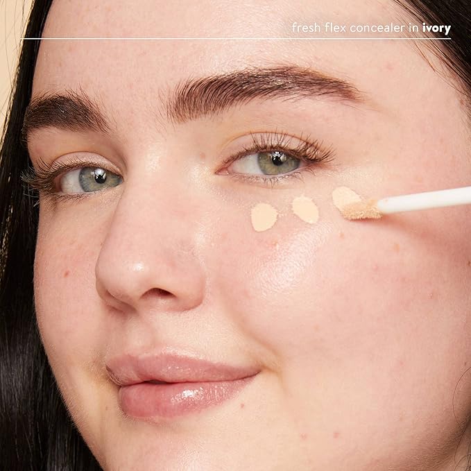 Honest Beauty Fresh Flex Concealer with Niacinamide + Vitamin E + Hyaluronic Acid | Vegan + Cruelty free | Ivory, 0.17 fl oz-BrightBean Baby