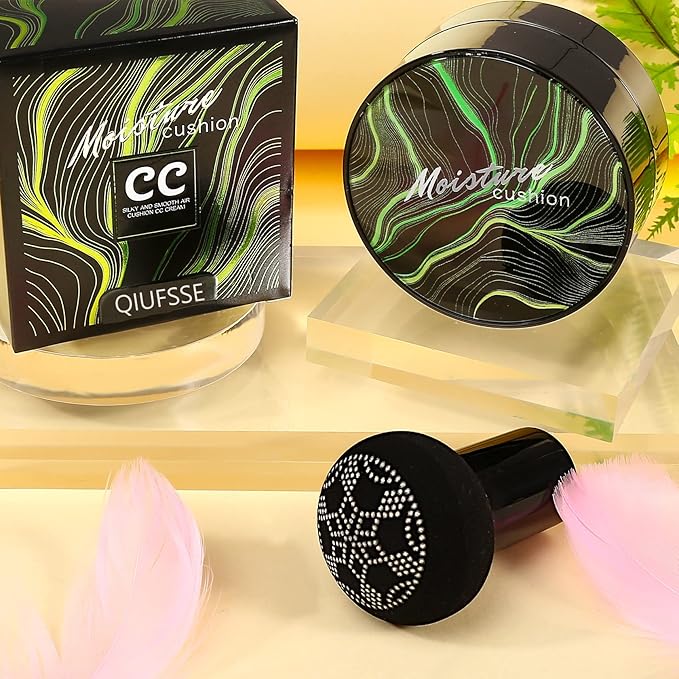 2PCS Mushroom Head Air Cushion CC Cream Foundation,Moisturizing Mushroom Head Foundation BB Cream Makeup Foundation Matte Concealer Full Coverage Long-lasting Oil Control (Natural)-BrightBean Baby