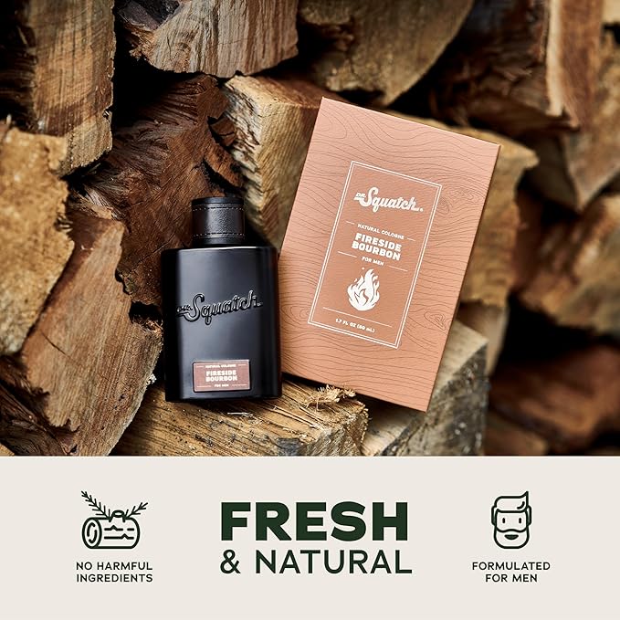 Dr. Squatch Natural Cologne for Men - Scent-Lock Technology and Sustainably-Sourced Ingredients - Fireside Bourbon Cologne (1.7 fl oz)-BrightBean Baby